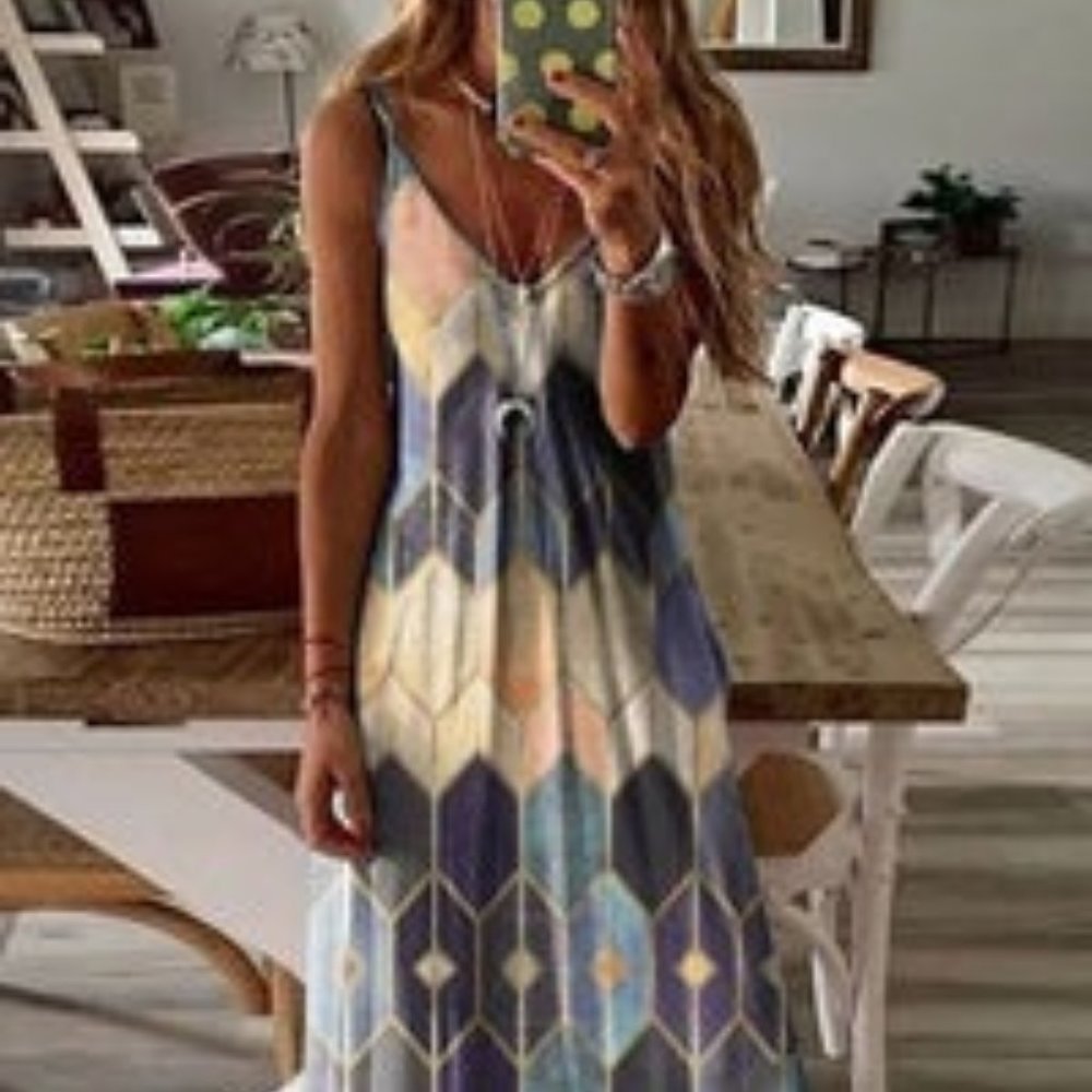 V Neck Maxi Dress